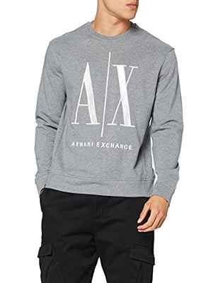 Armani Exchange Icon Sweat Sudadera, Gris (Bros BC09 Htr Grey), Large para Hombre