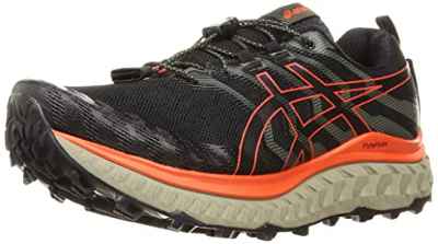 ASICS Trabuco MAX, Trail Running Shoe Hombre, Black/Cherry Tomato, 44.5 EU