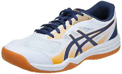 Asics Upcourt 5, Volleyball Shoe Hombre, White/Deep Ocean, 45 EU