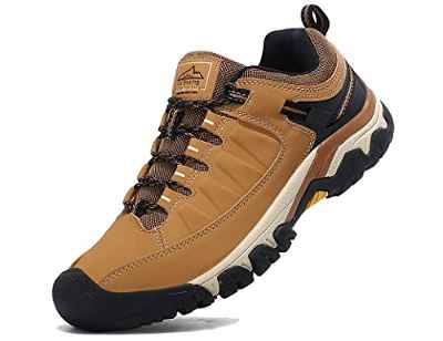 ASTERO Zapatillas Trekking Hombre Zapatos Senderismo Transpirable Bajos Botas de Montaña Antideslizantes AL Aire Libre Sneakers Apto Todas Estaciones Tamaño 41-46 (Amarillo, Tamaño 44)