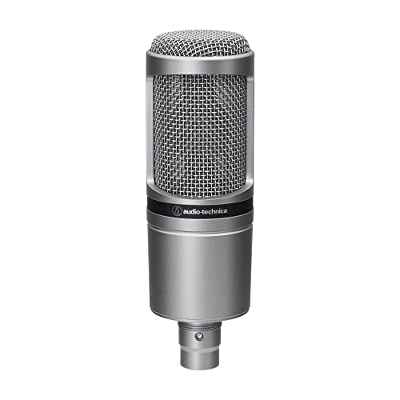 Audio-Technica AT2020 Micrófono de Condensador cardioide (conexión XLR) para Voz en Off, podcasting, Streaming y grabación, Metálico