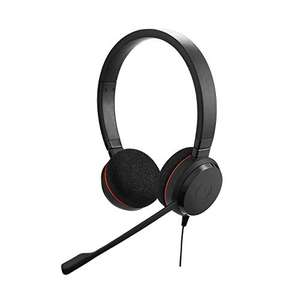 Auriculares con micrófono profesionales Jabra Evolve 20 Stereo –Certificado por Microsoft, con cancelación pasiva del ruido y controlador