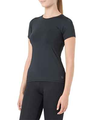 AURIQUE Camiseta Deportiva Mujer, Negro (Black), Large
