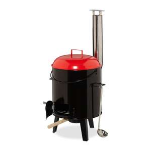 Barbacoa Portátil con Olla, Parrilla y Recipiente Guisos, 14 litros.