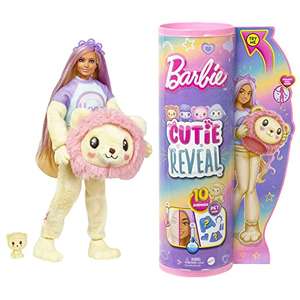 Barbie Cutie Reveal Camisetas Cozy León Disfraz revela una muñeca articulada con mascota y accesorios sorpresa de moda