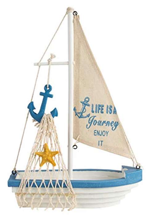 Barco de Vela de Madera, Vida es un Viaje, ¡Disfrútala!”