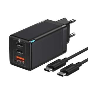 Baseus - Cargador de 65 Wcon tecnología GAN, USB con Cable de Carga rápido USB C