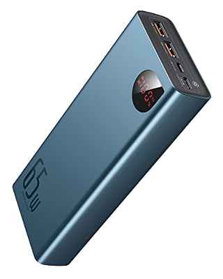 Baseus Power Bank, Cargador Portátil USB C de 65W 20000mAh, Paquete de Batería de Carga Rápida PD3.0 QC4.0 con Pantalla LED para iPhone 12 11 XS Samsung S20 Macbook iPad Pro Nintendo Switch