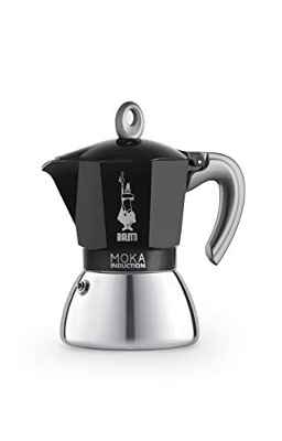 Bialetti New Moka Induction - Cafetera apta para inducción, aluminio, negro, 6 tazas