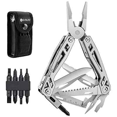 Bibury Alicates Multifuncional, 21 en 1 con Cortador de cuerda, Abrelatas, Destornillador, Multi Tool para Camping, Actividades al Aire libre, Reparación - Blackside