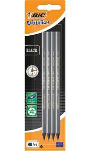 BIC Evolution Black Lápices de Grafito HB – Negro, Blíster de 4 unidades