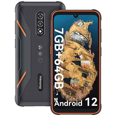 Blackview BV5200 Pro Movil Resistente,7GB+64GB(TF 1TB) Teléfono Movil 2.3 GHz Octa Core Android 12,5180mAh Batería Cámara 13MP+5MP,6.1''HD+ 3 Slot Telefono Todoterreno OTG/GPS/NFC