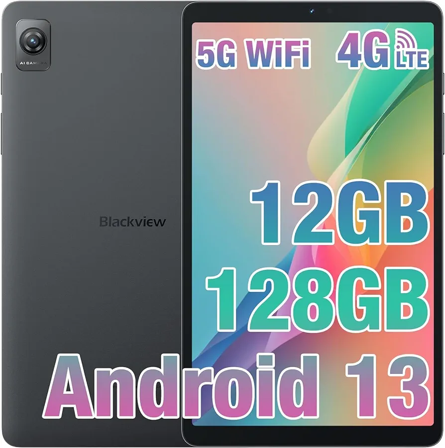 Blackview Tablet 8.68 Pulgadas Tab60 Tablet Android 13, 12GB+128GB