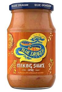 Blue Dragon - Salsa Oriental Indonésica, Salsa Satay Cremosa, base de Cacahuetes Tostados, Cebolla y Chiles Rojos - 385g