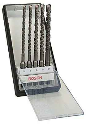 Bosch 2 607 019 928 - Juego de 5 brocas para martillos perforadores Robust Line SDS-plus-5 - Ø 6,6,8,8,10 x 165mm (pack de 5)