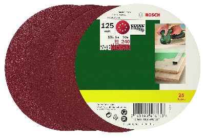 Bosch 2607019497 - Pack de 25 lijas para lijadoras excéntricas, grano 80/120/240