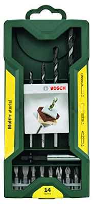 Bosch Mini X-line - Set multiuso de 14 unidades para taladrar y atornillar multimaterial