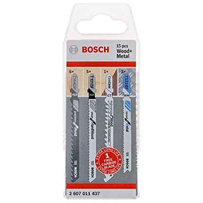 Bosch Professional 2607011437 Set de Hojas Profesional de Bosch de 15 Piezas, para Madera y Metal, Accesorio para Sierras de calar