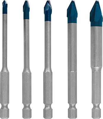 Bosch Professional 5 x Set de brocas Expert HEX-9 HardCeramic, para Tejas, Baldosas, 4-10 mm, Accesorios Taladro de impacto rotativo