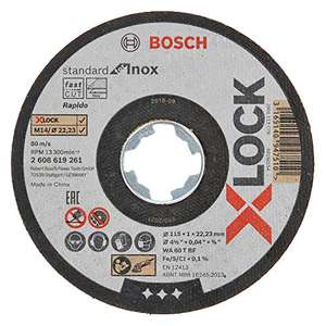 Bosch Professional Standard - 10 discos de corte recto (para inoxidable, X-LOCK, Ø115 mm, diámetro del orificio: 22,23 mm, grosor:1 mm)