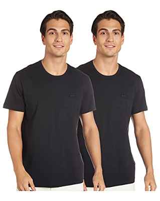BOSS T-Shirt RN 2p Co Camiseta, Negro (Black 1), Medium (Pack de 2) para Hombre