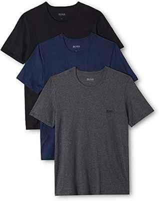 BOSS T-Shirt RN 3p Co Camiseta para Hombre, Azul (Open Blue 497), Small, pack de 3