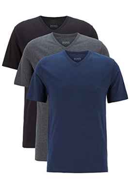 BOSS T-Shirt Vn Camiseta, Azul (Open Blue 497), Small (Pack de 3) para Hombre