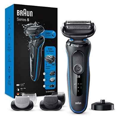 Braun Series 5 50-B4650cs Afeitadora Eléctrica, máquina de afeitar hombre de lámina, Con Base De Carga, recortadora de barba, Depiladora Corporal, Uso En Seco Y Mojado, Recargable, Inalámbrica, Azul