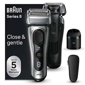 Braun Series 8 Afeitadora Eléctrica Hombre, Máquina de Afeitar Barba, Centro De Limpieza SmartCare, En Seco Y En Mojado, 8567cc, Plata