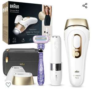 Braun Silk-expert Pro 5 Depiladora Láser Mujer/Hombre Luz Pulsada IPL, Cabezal de Precisión Ancho+Maquinilla Afeitar Venus (5 años Garantía)