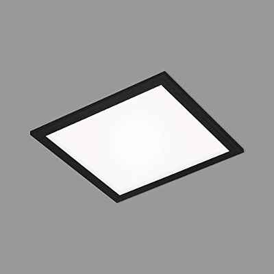 Briloner Leuchten - Panel LED, luz de techo LED, plafón, foco de techo, 12 vatios, 1300 lúmenes, 4000 kelvin, blanco-negro, 295x295x55 mm, 7191-015