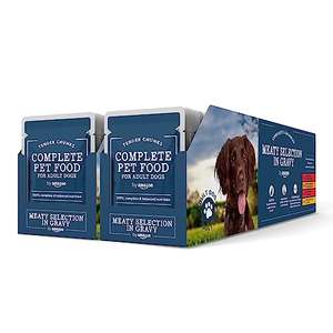 by Amazon Alimento Completo Para Perros Adultos - Selección de carne en salsa, 4,8kg (48 Paquetes de 100g)