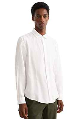 C&A Camisa de manga larga para hombre, Blanco, L