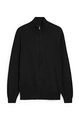 C&A Chaqueta de punto para hombre de corte regular, Negro , M