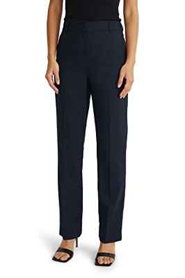 C&A Pantalones de mujer de negocios, de cintura media, elásticos, de viscosa, azul oscuro, 42W x 32L