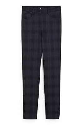 C&A Pantalones de mujer informales, ajustados, de cintura alta, elásticos, de viscosa, Negro , 42