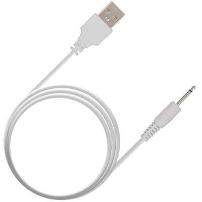 Cable de carga CC de repuesto | Cable de carga USB - 2,5 mm (blanco) para masajeadores inalámbricos de varita - Carga rápida