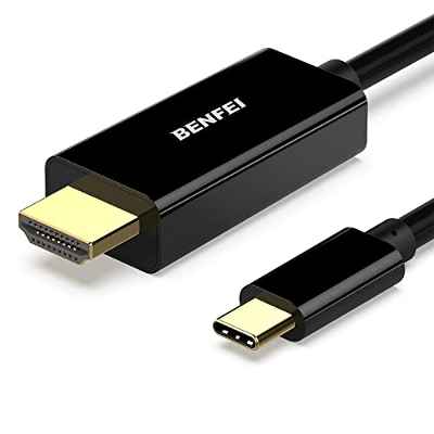 Cable USB C (Thunderbolt 3) a HDMI 4K, cable BENFEI 1.8M USB-C a HDMI chapado en oro (solo compacto con dispositivos USB C que admiten el modo DisplayPort Alt)