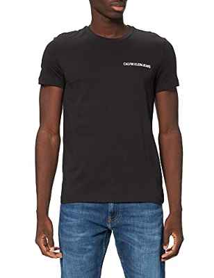 Calvin Klein Chest Institutional Slim SS tee Camiseta, Negro (CK Black 099), S para Hombre