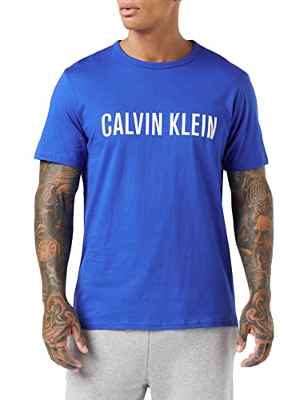 Calvin Klein Cuello Redondo S/S Camiseta de Pijama, Providence Blue, M para Hombre