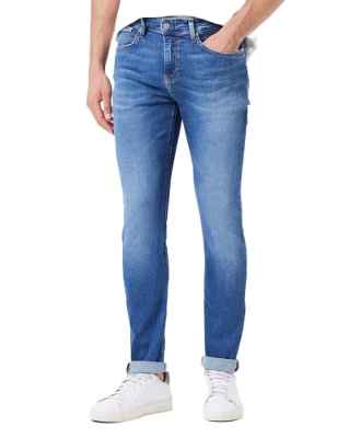Calvin Klein Jeans Ajustado Pantalones, Mezclilla Mediana, 32W/32L para Hombre