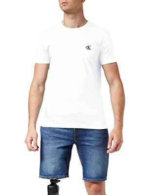 Calvin Klein Jeans CK Essential Slim tee Camiseta, Bright White, L para Hombre