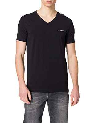 Calvin Klein Jeans Micro Slim Stretch V Neck tee Camiseta, CK Negro, M para Hombre