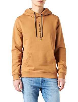 Calvin Klein Jeans Seasonal INSTITUTIONAL Hoodie Sudadera con Capucha, Marrón Tabaco, L para Hombre