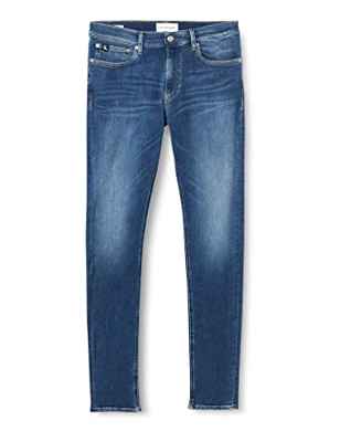 Calvin Klein Jeans Super Ajustado Pantalones, Mezclilla Oscuro, 33W/34L para Hombre