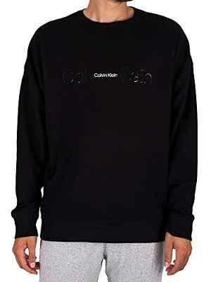 Calvin Klein L/S Sweatshirt Camisa, Black, M para Hombre