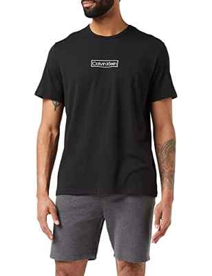 Calvin Klein Neck Camisetas S/S Crew Nk, Black, XXL para Hombre