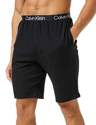 Calvin Klein Pantalón Corto para Hombre Sleep Short con Elastano, Negro (Black), M