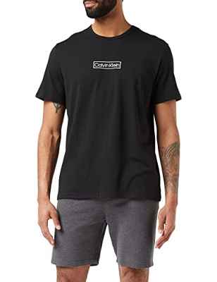 Calvin Klein S/S Crew Neck Camiseta de Pijama, Black, XL para Hombre