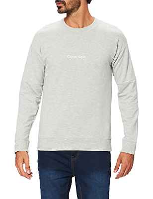 Calvin Klein Sudadera Hombre L/S Sweatshirt con Cuello Redondo, Gris (Grey Heather), S